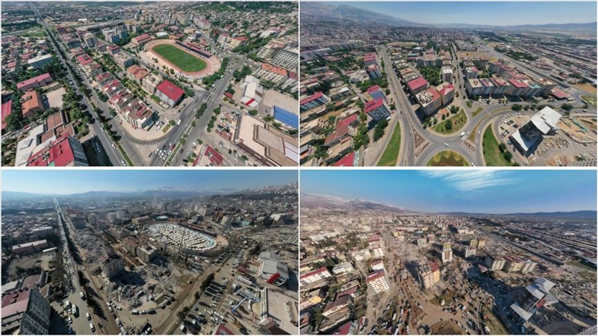 Kahramanmaraş merkezli depremlerin yıkıma neden olduğu il merkezleri görüntülendi
