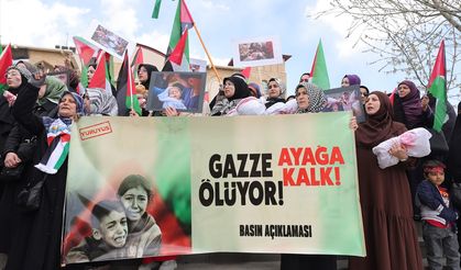 Hakkari'de İsrail'in Gazze'ye yönelik saldırıları protesto edildi