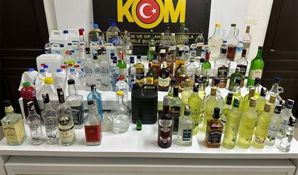 Mersin'de 127 litre sahte içki ele geçirildi