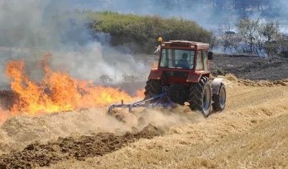 Edirne’de anız yangınına müdahale sürüyor
