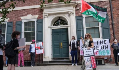 Gazze için BM Genel Sekreteri'nin konutu önünde eylem yapıldı