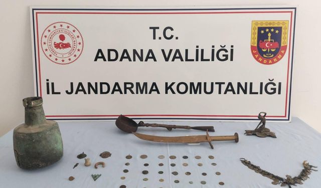 Adana'da tarihi eser niteliği taşıdığı değerlendirilen 46 parça ele geçirildi