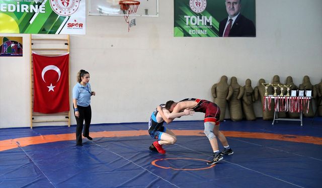 Türk ve ABD'li güreşçiler Edirne'deki dostluk turnuvasında karşılaştı