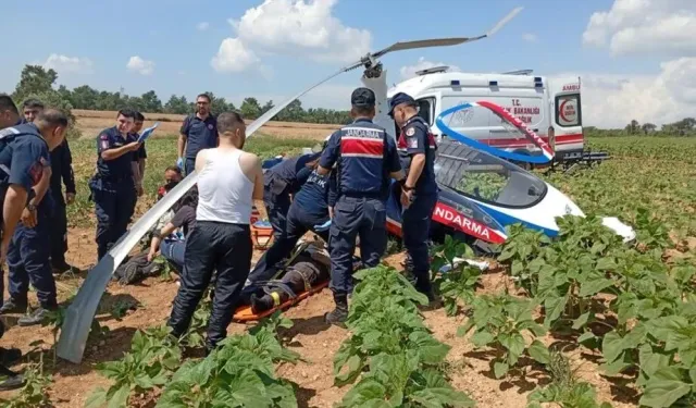 Adana'da cayrokopter, araziye sert iniş yaptı! Yaralılar var