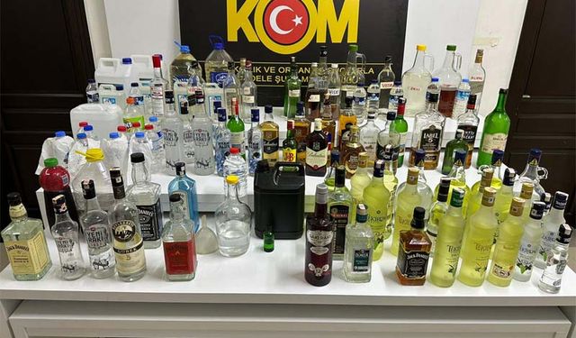 Mersin'de 127 litre sahte içki ele geçirildi