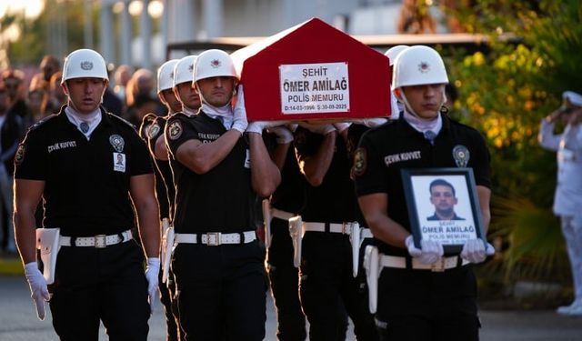 Şehit polis memuru Ömer Amilağ son yolculuğuna uğurlandı