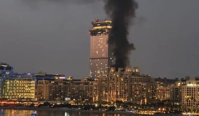 BAE'de İHA saldırısı sonrası bir binada yangın çıktı