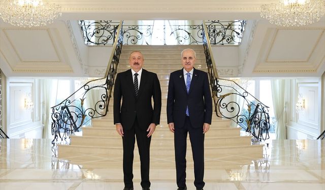 TBMM Başkanı Kurtulmuş, Cumhurbaşkanı Aliyev tarafından kabul edildi