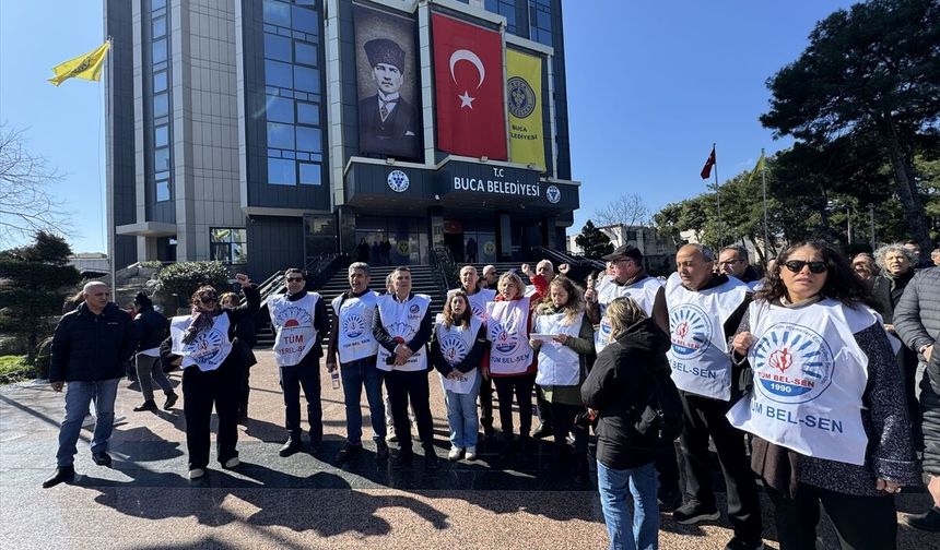 Buca Belediyesindeki memurlar alacakları için eylemlerini sürdürüyor