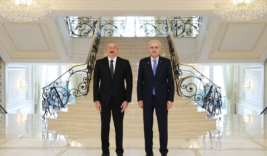 TBMM Başkanı Kurtulmuş, Cumhurbaşkanı Aliyev tarafından kabul edildi