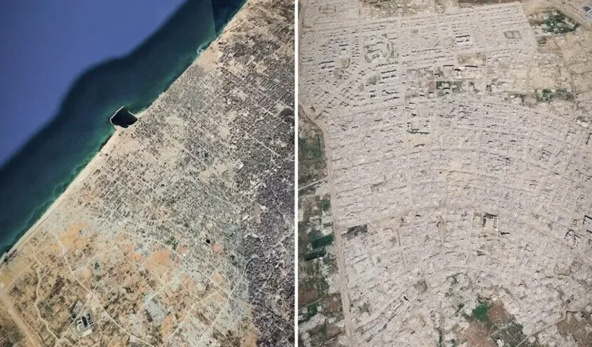 İsrail'in Gazze'deki yıkımı, Google Haritalar'ın uydu görüntülerine yansıdı